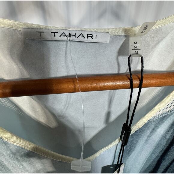 T-Tahari Fergie Dress G1G Patina Gradient Blue/White/Gray Fully Lined Size Med - Picture 3 of 7